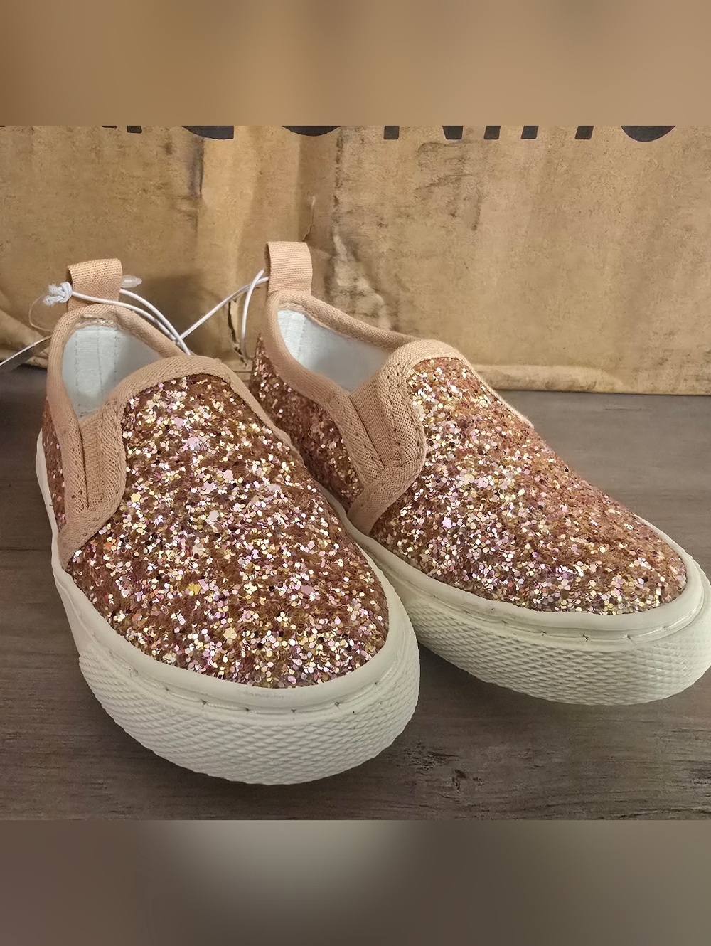 Girls' Pink Glitter Slip-On Sneaker
